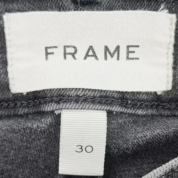 Frame Le Skinny De Jeanne Stretched Raw hem Gray Jeans Women's 30 - Picture 5 of 8
